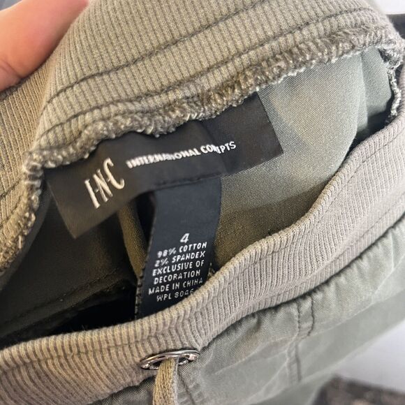 INC International Concepts Y2K Green Khaki Ruched Ankle Embroidered Pants size 4 - Picture 8 of 8